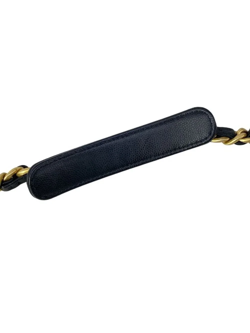 Chanel Shoulder Bag 25 Black Chain Vintage Gold Metal